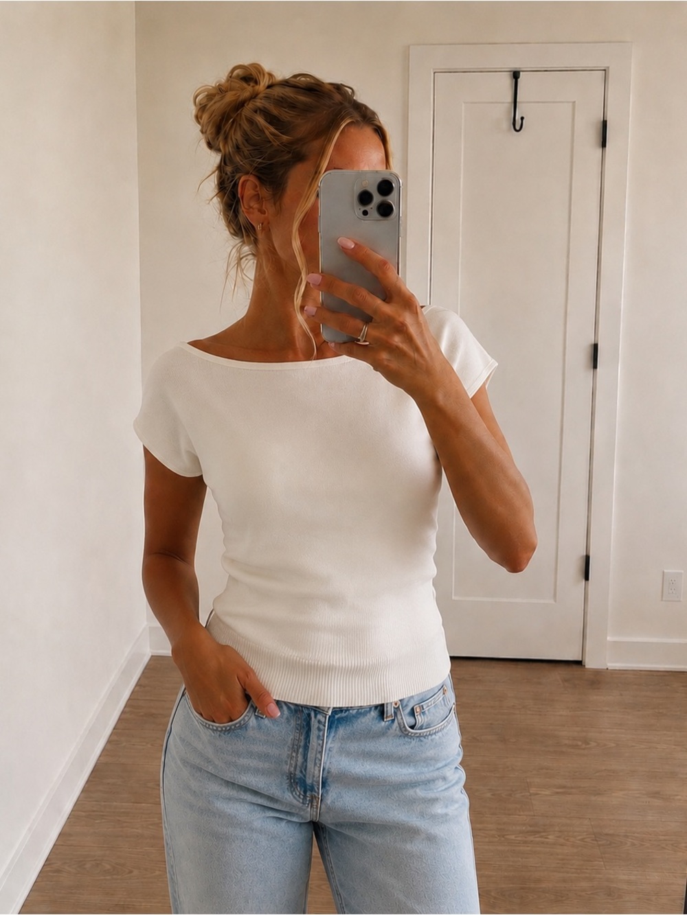Glassons Cotton Knit Cap Sleeve Dolman Off The Shoulder Top